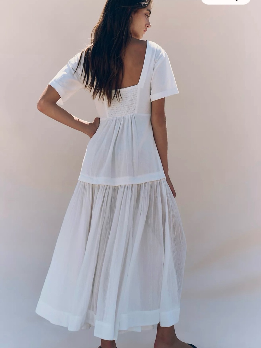NEW WITH TAGS - Free People White Marcella Midi Dress - Small